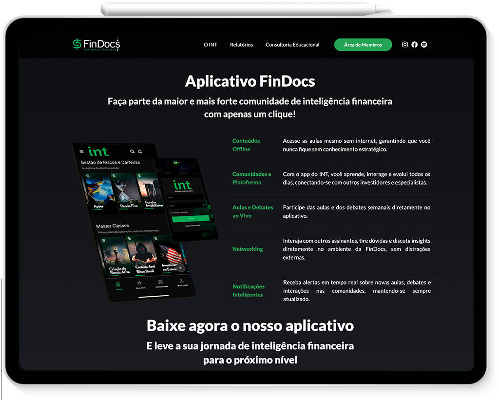 home 11 Site Findocs criado pela Visuals
